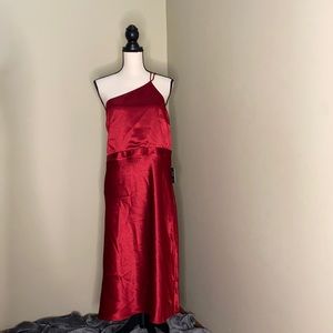 Red/plum satin dress by Express
